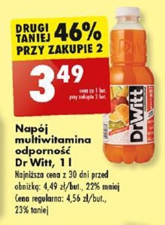 Biedronka Napój multiwitamina odporność Dr Witt 1l oferta