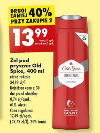 Biedronka Żel pod prysznic Old Spice 400 ml oferta