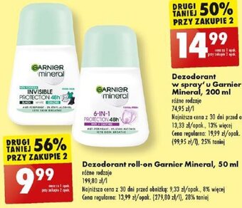 Biedronka Dezodorant roll-on Garnier Mineral 50 ml oferta