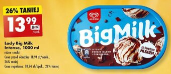 Biedronka Lody Big Milk Intense 1000 ml oferta