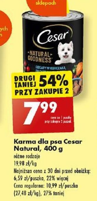 Biedronka Karma dla psa Cesar Natural 400 g oferta