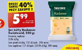 Biedronka Ser żółty Radamer Światowid 250 g oferta