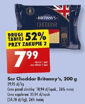 Biedronka Ser Cheddar Britanny's 200 g oferta