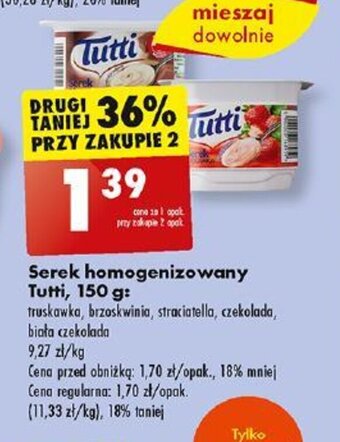 Biedronka Serek homogenizowany Tutti 150 g oferta