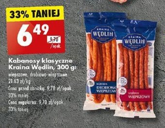 Biedronka Kabanosy klasyczne Kraina Wędlin 300 g oferta