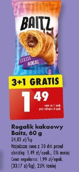 Biedronka Rogalik kakaowy Baitz 60 g oferta