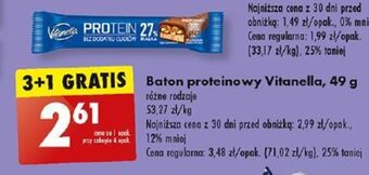 Biedronka Baton proteinowy Vitanella 49 g oferta