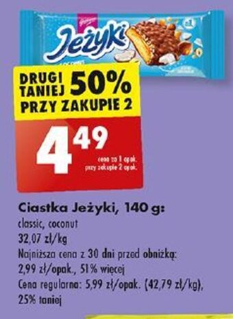 Biedronka Ciastka Jeżyki 140 g oferta