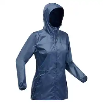 Decathlon Kurtka turystyczna damska quechua raincut wodoodporna zamek oferta