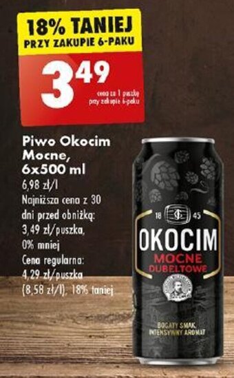 Biedronka Piwo Okocim Mocne 500ml oferta