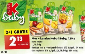 Biedronka Mus + kaszka Kubuś Baby 120 g oferta