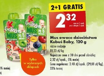 Biedronka Mus owoce dzieciństwa Kubuś Baby\ 120 g oferta