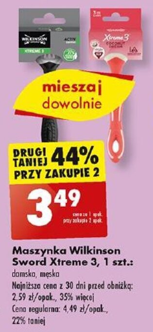 Biedronka Maszynka Wilkinson Sword Xtreme 3 1 szt. oferta