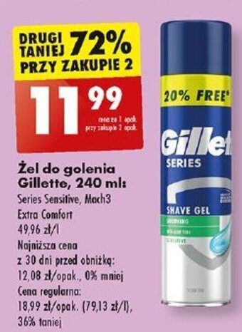 Biedronka Żel do golenia Gillette 240 ml oferta