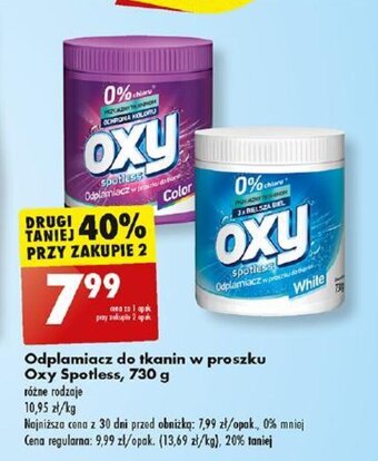 Biedronka Odplamiacz do tkanin w proszku Oxy Spotless 730 g oferta