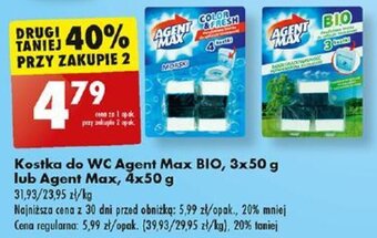 Biedronka Kostka do WC Agent Max BIO 3x50 g lub Agent Max 4x50 g oferta