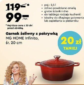 Biedronka Garnek żeliwny z pokrywką MG HOME Infinito śr. 20cm oferta