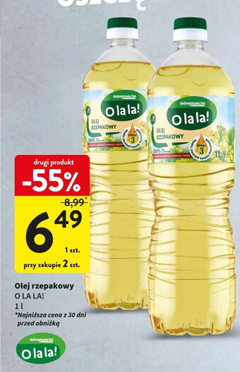 Intermarche Olej rzepakowy O LA LA! 1l oferta