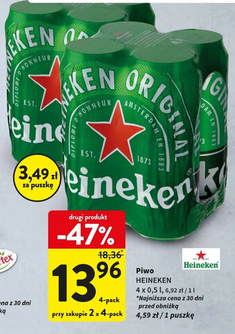 Intermarche Piwo HEINEKEN 4x0,5l oferta