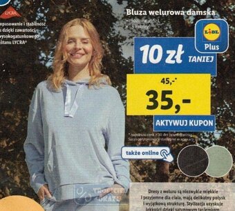 Lidl Bluza welurowa damska oferta