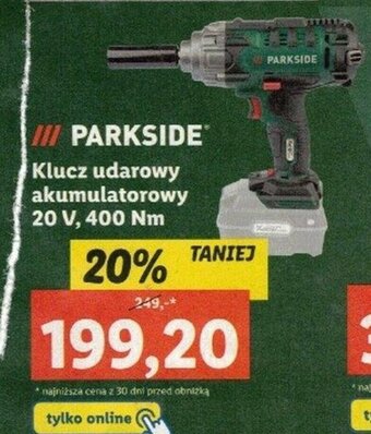 Klucz udarowy akumulatorowy 20V, 400Nm