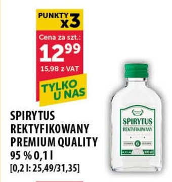 Eurocash SPIRYTUS REKTYFIKOWANY PREMIUM QUALITY 0,1l oferta