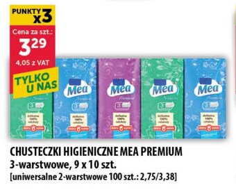 Eurocash CHUSTECZKI HIGIENICZNE MEA PREMIUM 3 warstwowe, 9 x 10 szt. oferta