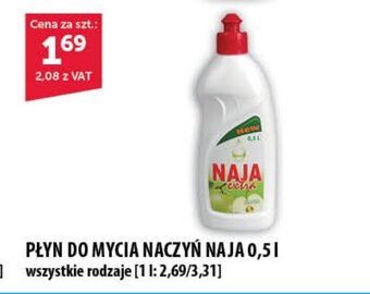 Eurocash PŁYN DO MYCIA NACZYŃ NAJA 0,5l wszystkie rodzaje oferta