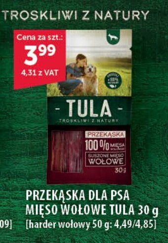 Eurocash PRZEKĄSKA DLA PSA MIĘSO WOŁOWE TULA 30 g oferta