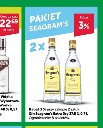 Eurocash PAKIET GIN SEAGRAM'S EXTRA DRY 0,7l oferta