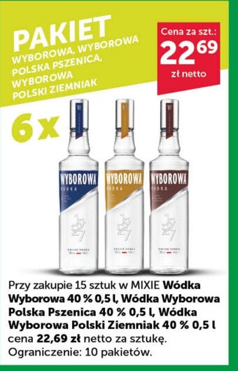 Wódka wyborowa 0,5l Przy zakupie 15 sztuk