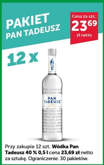 Wódka Pan Tadeusz 0,5l Przy zakupie 12 sztuk