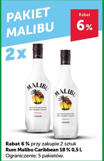 Eurocash Rum Malibu Carbbiean 18% 0,5l oferta