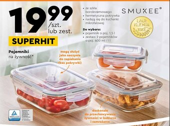 Biedronka Pojemnik na żywność 400 ml + 1 l oferta