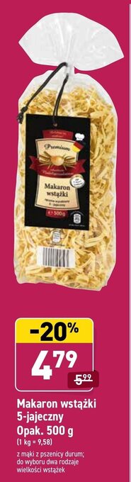 ALDI Makaron wstążki 5-jajeczny 500g oferta