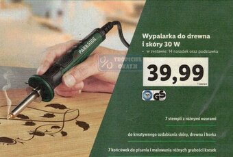 Lidl Wypalarka do drewna i skóry 30 W oferta