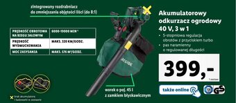 Lidl PARKSIDE Akumulatorowy odkurzacz ogrodowy 40 V, 3 w 1 oferta