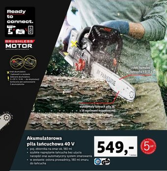 Lidl PARKSIDE Akumulatorowa piła łańcuchowa 40 V oferta