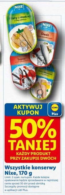 Lidl Wszystkie konserwy Nixe, 170 g oferta