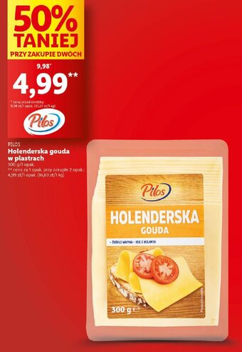 Lidl PILOS Holenderska gouda w plastrach 300 g oferta