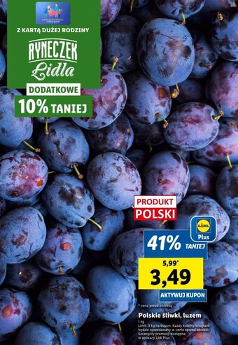 Lidl Polskie śliwki, luzem 1 kg oferta