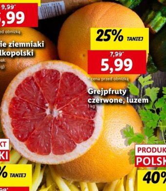 Lidl Grejpfruty czerwone, luzem 1 kg oferta