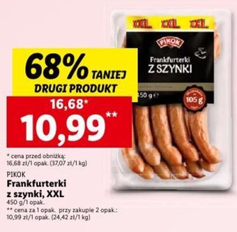 Lidl PIKOK Frankfurterki z szynki, XXL 450 g oferta