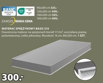 JYSK MATERAC SPRĘŻYNOWY BASIC S15 oferta