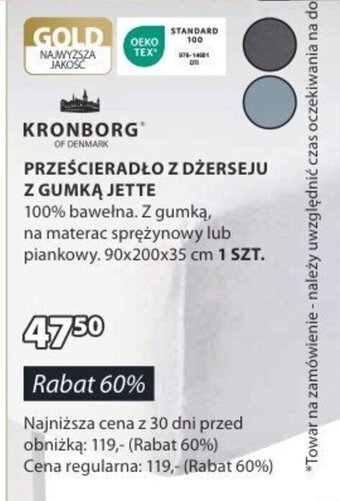 JYSK PRZEŚCIERADŁO Z DŻERSEJU Z GUMKĄ JETTE oferta