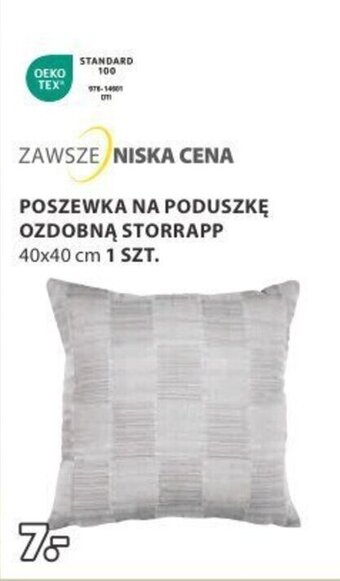 JYSK POSZEWKA NA PODUSZKĘ OZDOBNĄ STORRAPP oferta