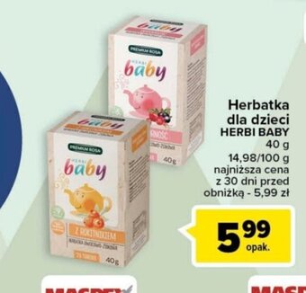Carrefour Herbatka dla dzieci HERBI BABY 40 g oferta