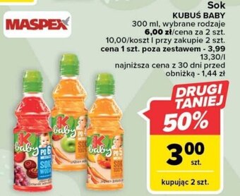 Carrefour Sok KUBUŚ BABY 300 ml oferta