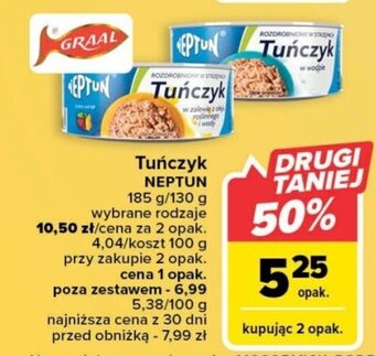 Carrefour Tuńczyk NEPTUN 185 g/130 g oferta