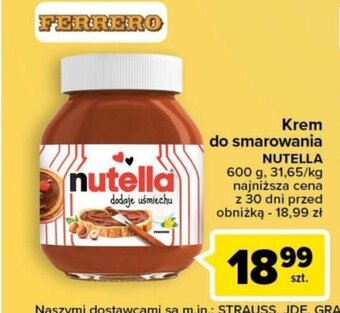 Carrefour Krem do smarowania NUTELLA 600 g oferta
